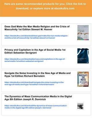 Religion In The Media Age 1st Edition Hoover | PDF