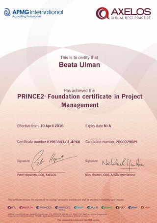 PRINCE2-Certificate