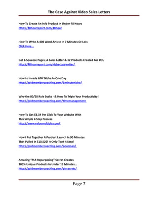 caseagainstvideosalesletters | PDF