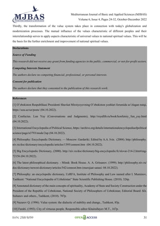 Mediterranean Journal of Basic and Applied Sciences (MJBAS)
Volume 6, Issue 4, Pages 24-32, October-December 2022
ISSN: 25...