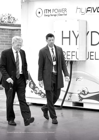 Transport Minister, MP Andrew Jones with Dr Simon Bourne, CTO, ITM Power
 