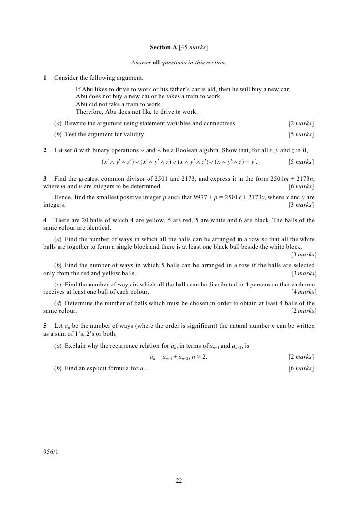 956 Sukatan Pelajaran Matematik Lanjutan STPM (Baharu)