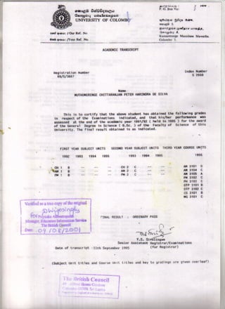 B.Sc_academic Transcript_Peter | PDF