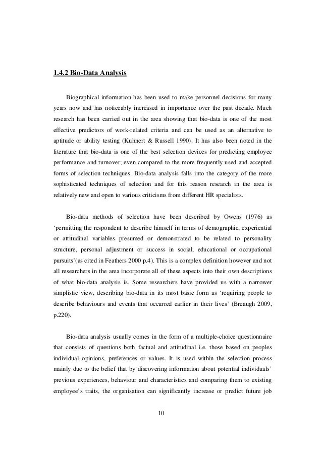 example of biographical data