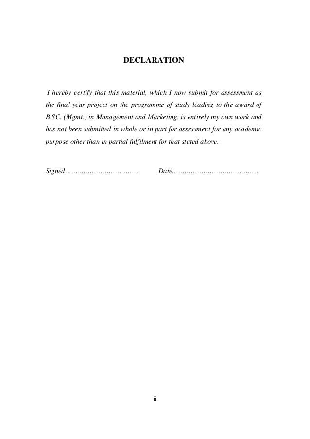 Dissertation declaration form pdf