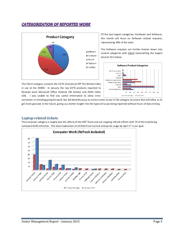 Senior Management Service Desk Report Sample