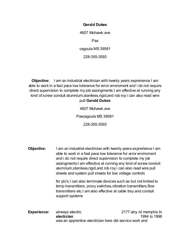 industrial electrician resume samples