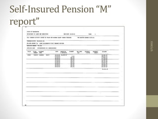 Self-Insured Pension “M”
report”
5/7/2015
 