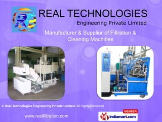 Manufacturer & Supplier of Filtration & Cleaning Machines 