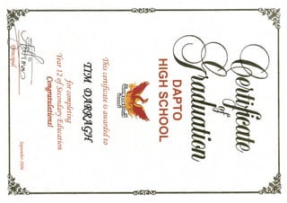 0609 - Certificate of Graduation Dapto High School