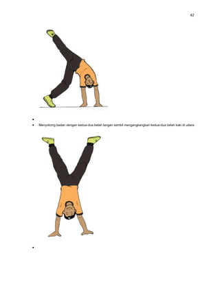 42




Menyokong badan dengan kedua-dua belah tangan sambil mengangkangkan kedua-dua belah kaki di udara
 