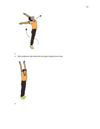 53




Akhiri pergerakan atas bebola kaki dan tangan diangkat lurus ke atas
 