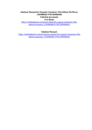 Solution Manual for Organic Chemistry 9th Edition McMurry 1305080483 ...