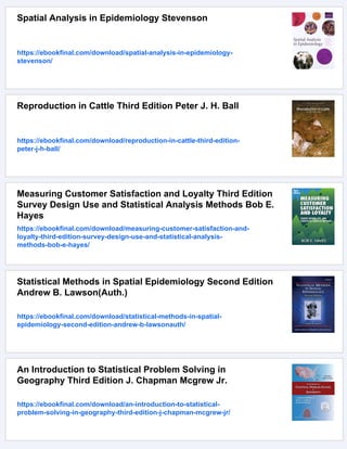 Statistical Analysis of Spatial and Spatio Temporal Point Patterns ...