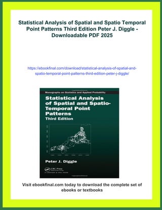Statistical Analysis of Spatial and Spatio Temporal Point Patterns ...