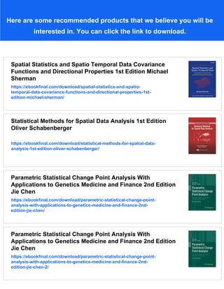 Statistical Analysis of Spatial and Spatio Temporal Point Patterns ...