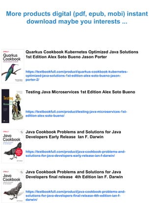 Download full Quarkus Cookbook Kubernetes Optimized Java Solutions 1st ...