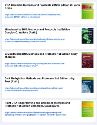 Ancient DNA Methods and Protocols 1st Edition Tara L. Fulton (Auth.) | PDF
