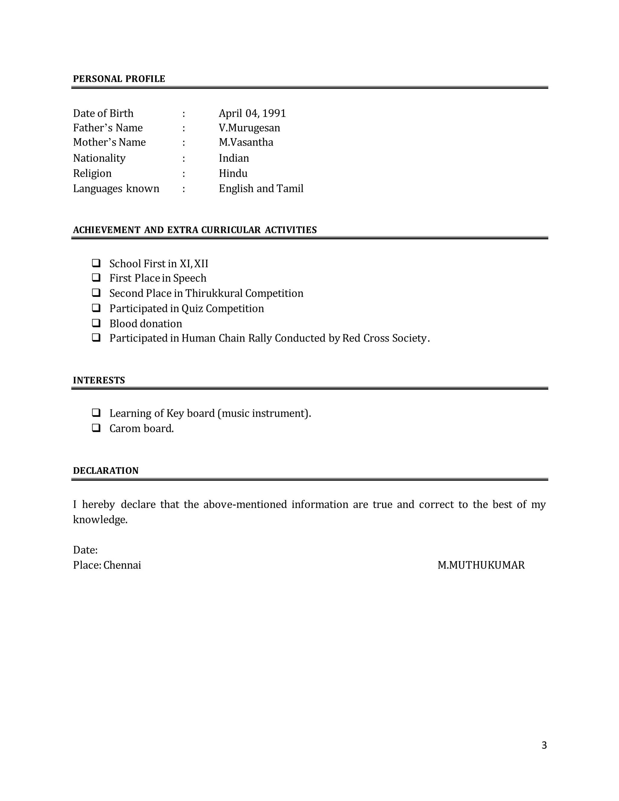 Muthukumar resume.3 | PDF