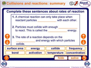 © Boardworks Ltd 2007
14 of 39
Collisions and reactions: summary
 