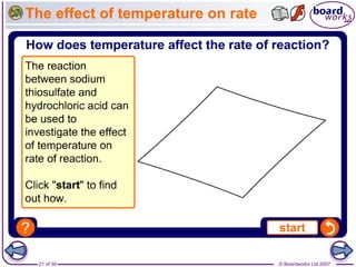 © Boardworks Ltd 2007
21 of 39
The effect of temperature on rate
 