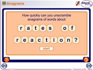 © Boardworks Ltd 2007
37 of 39
Anagrams
 