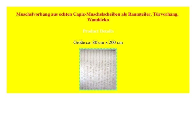 Muschelvorhang Aus Echten Capiz Muschelscheiben Als Raumteiler Turv