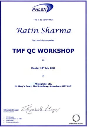 TMF QC Workshop