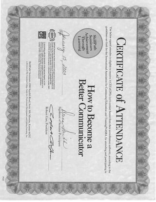 Certificate How to Become a Better Communicator