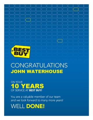 JOHN WATERHOUSE
10 YEARS
 