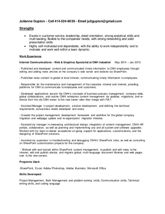 enterprise content management resume