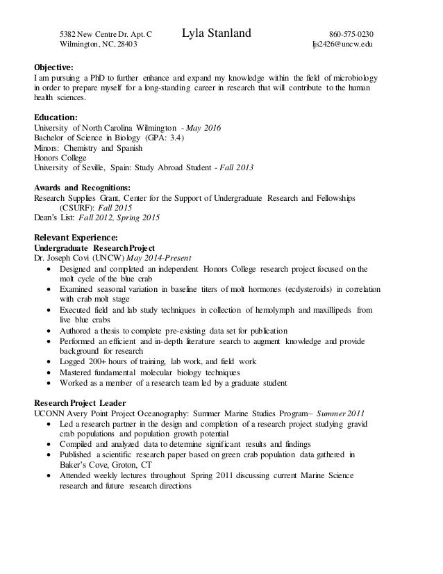 stanland grad school resume grad school resumes