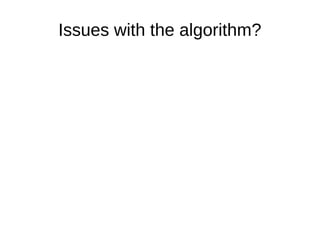 Issues with the algorithm?
 
