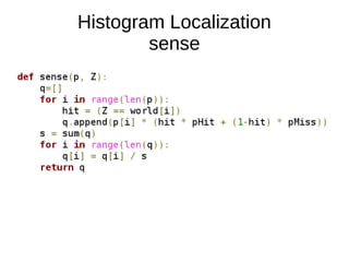Histogram Localization
sense
 