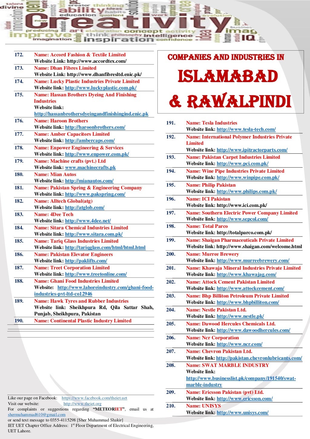 List of Industries and Companies in Pakistan, IET-NEWS-JOURNAL-4th-Ed…