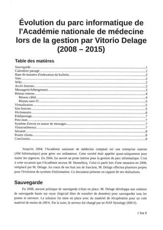 Rapport d'activité Vitorio Delage