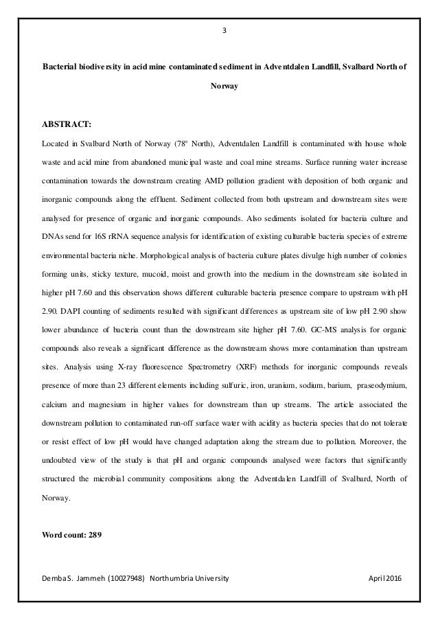 Final year dissertation