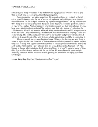 Emily Maddock Teacher Work Sample with Completed Logs | PDF