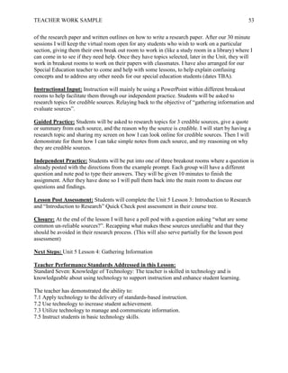 Emily Maddock Teacher Work Sample with Completed Logs | PDF
