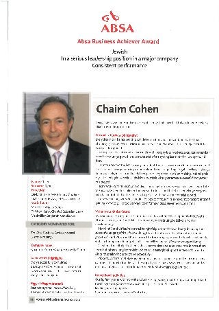 ABSA Business Achiever Award article 2010