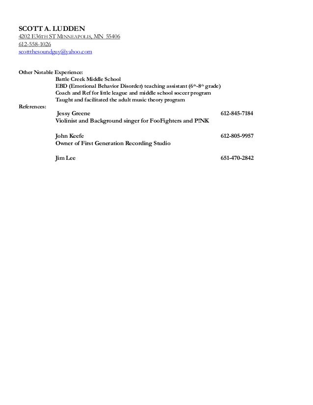scott a ludden resume and cover letter