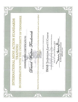 UXO Tech 1 Certifications