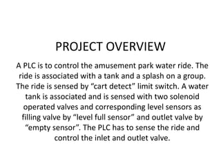 PROJECT ON WATER CONTROL IN AMUSEMENT PARK USING | PPTX