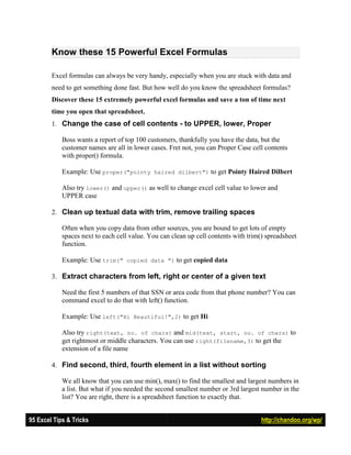 Tips Formulas Excel 95 excel tips_v3_2 | PDF