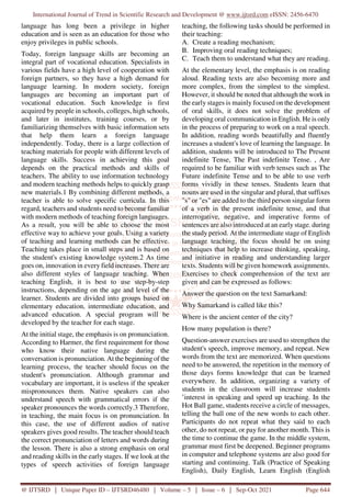 Methodology of Foreign Language Teaching | PDF