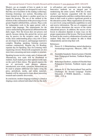 Methodology of Foreign Language Teaching | PDF