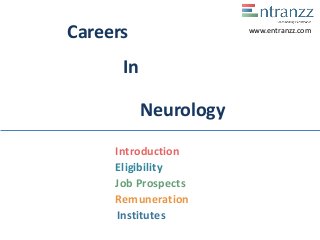 Careers
In
Neurology
Introduction
Eligibility
Job Prospects
Remuneration
Institutes
www.entranzz.com
 