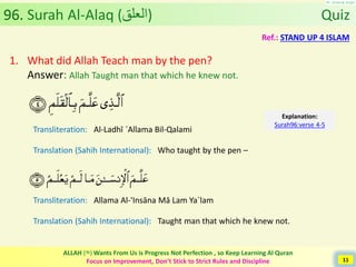 Al Quran (Chapter 96): Surah Al-Alaq [Blood Clot], Surah Ikra [Read] | PDF