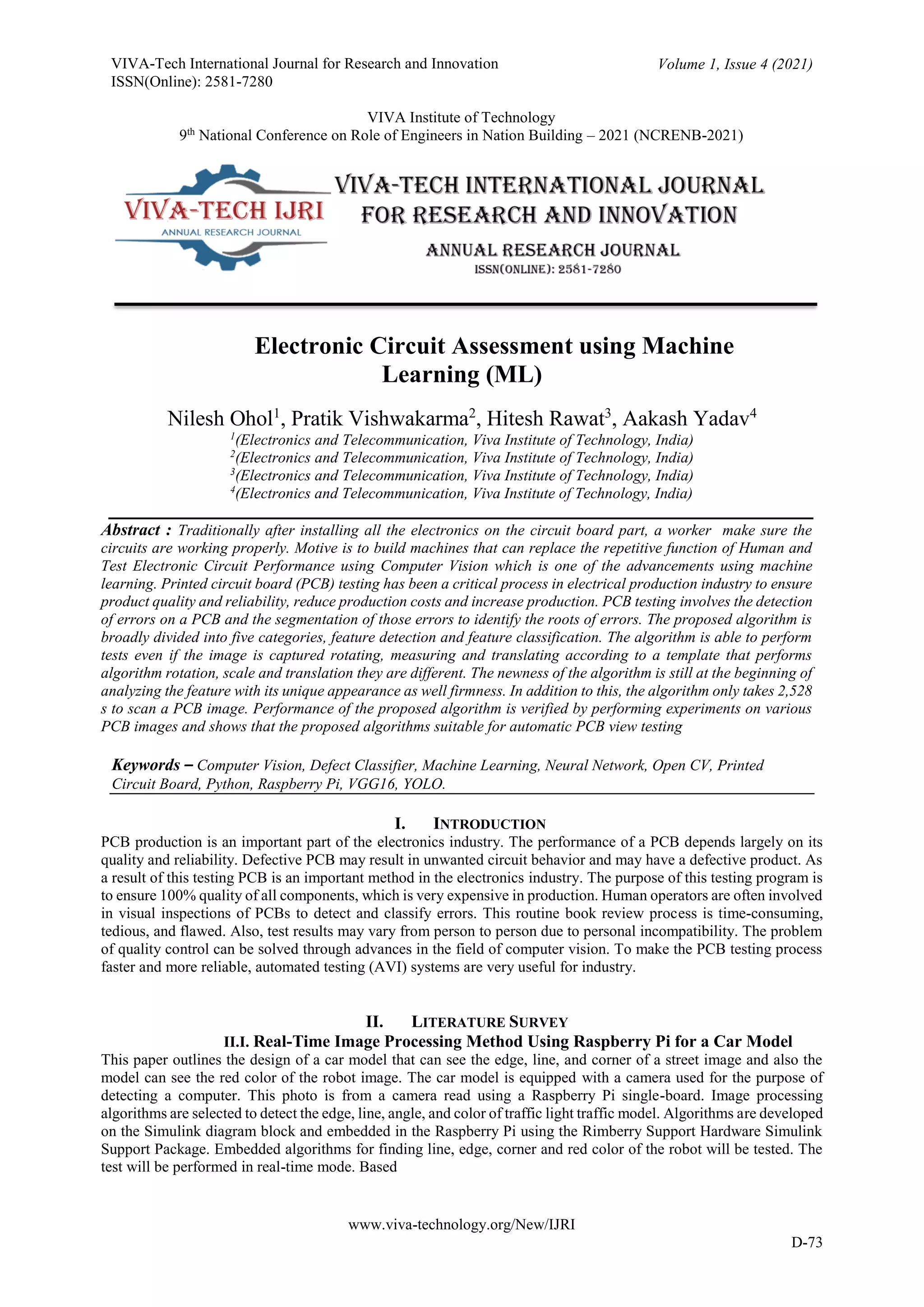 Electronic Circuit Assessment using Machine Learning (ML) | PDF