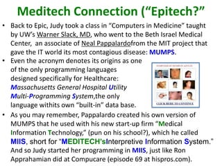 Meditech Programming Language 96. epic part 2 | PPTX